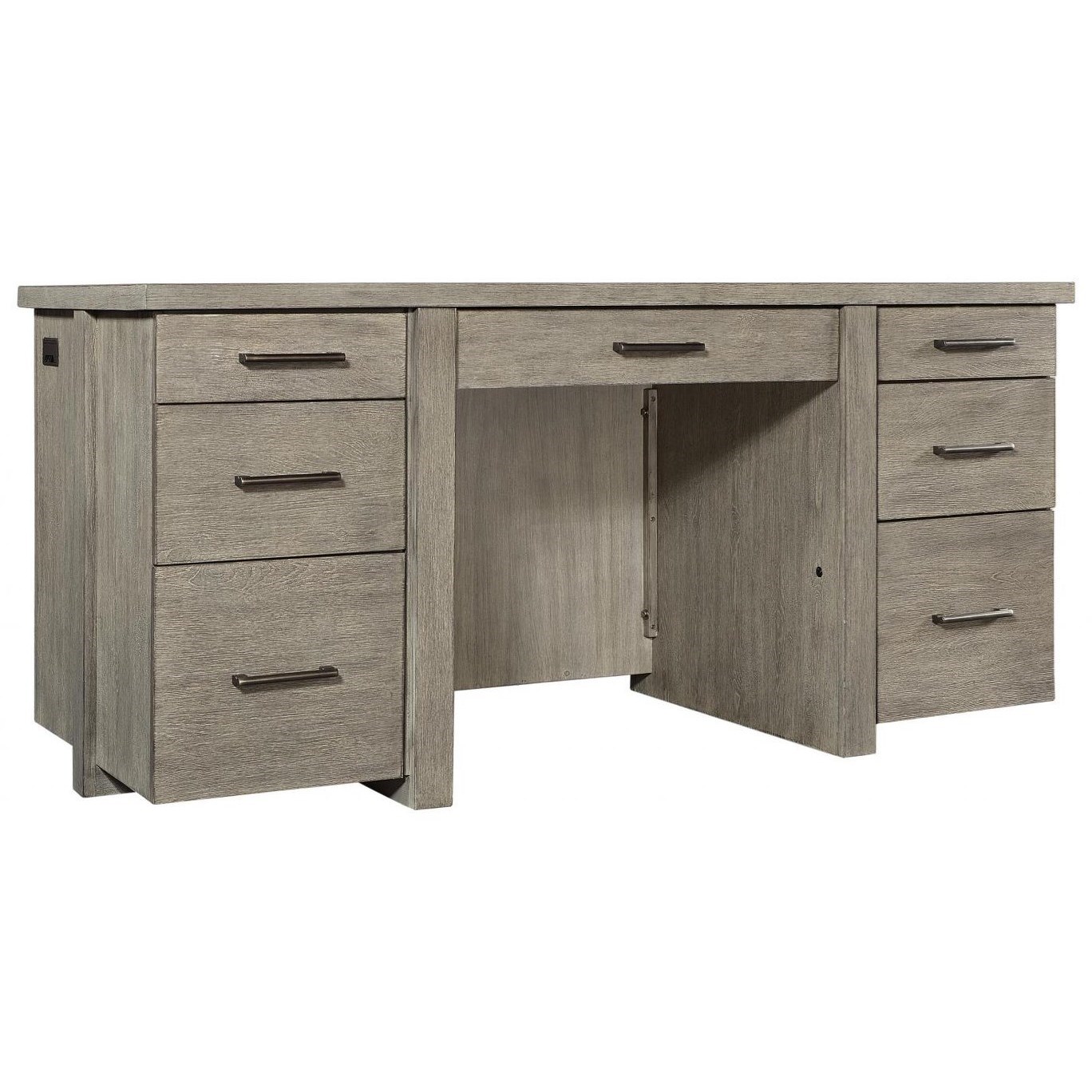 Birch Home Platinum Contemporary Executive Desk with Drop Front Drawer